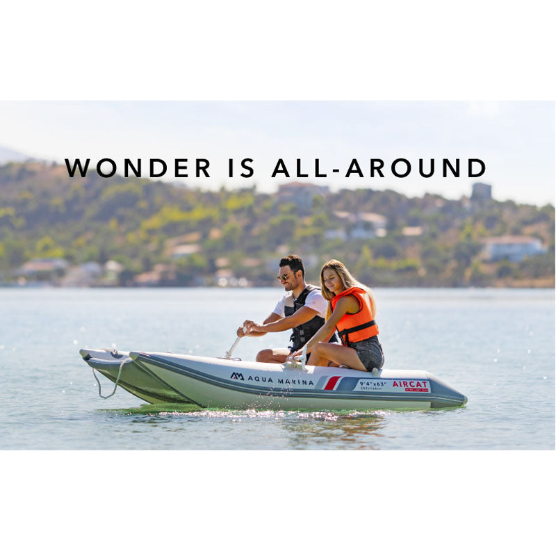 AQUA MARINA inflatable boat AIRCAT double tube drop stitch floor catamaran dinghy raft fishing boat water sport